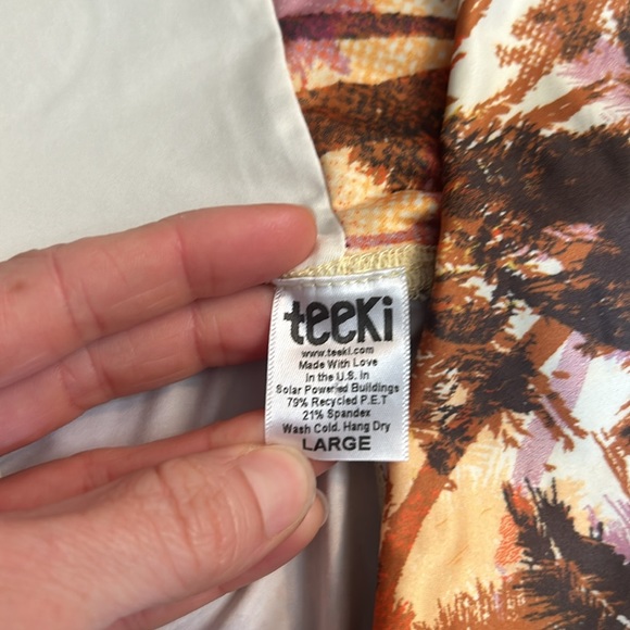 Teeki Palm Tree Abstract Yoga Leggings size Large New without Tags - Picture 3 of 4